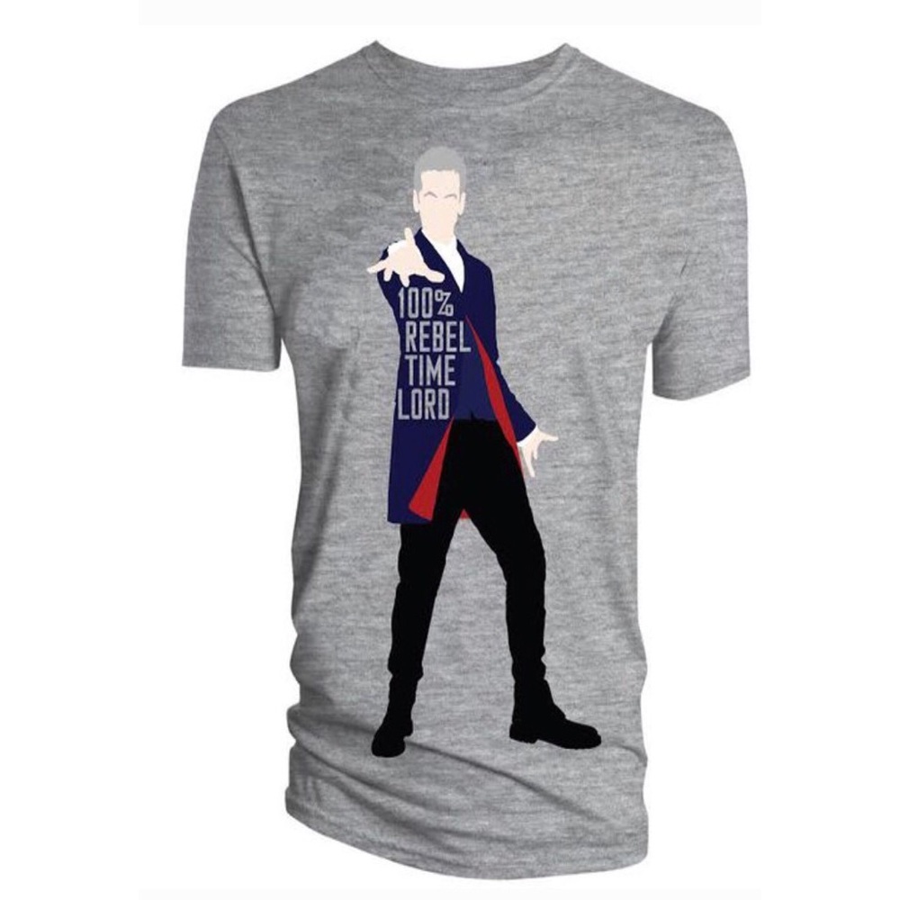 Dr Who Men’s “100% Rebel Time Lord” Cotton Tee